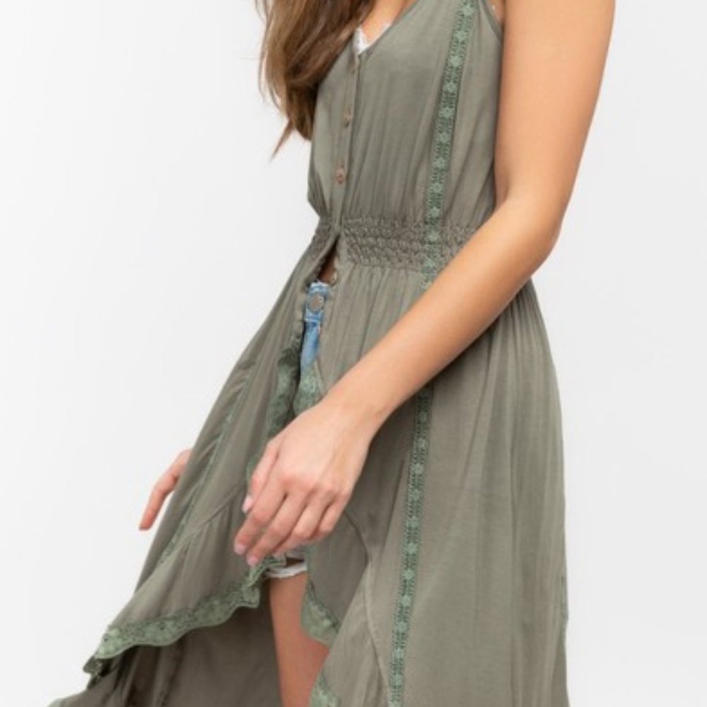 Lace Button Front Cardigan by POL